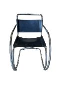 A Ludwig Miles Van der Rohe designed Knoll dining chair c.1981, width 55cm, depth 70cm, height 75cm