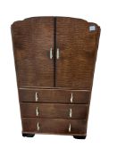 An Art Deco mahogany tallboy, width 77cm, depth 49cm, height 133cm