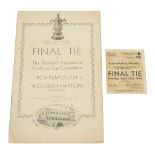 1939 FA Cup final, programme and ticket, Portsmouth vs. Wolverhampton Wanderers, the programme