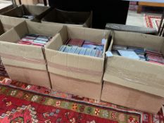 A large collection of classical music CDs, contained within five boxes, including a good variety