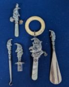 The John Styles Punch and Judy Collection,a group of Mr. Punch silver mounted items, comprising