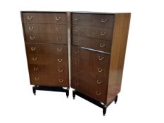 A pair of G Plan seven drawer chests, width 61cm, depth 41cm, height 128cm