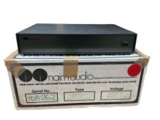 A boxed Naim NAP 135 Monoblock Power Amplifier, contained within an incorrect Naim box for a
