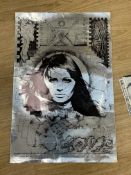 A psychedelic poster of the model Jean Shrimpton, ‘face of the 60s’, produced by the artist David