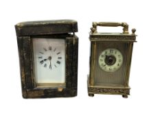 An ornately cased carriage timepiece, Payne & Co, Tunbridge Wells and another example, early 20th