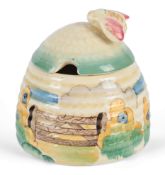 Clarice Cliff (1899-1972): A ‘Stile and Tree’ honey pot and cover