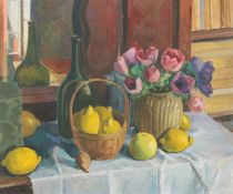 Jean Hippolyte Marchand, (French, 1883-1940), Still Life of Anemones and Lemons