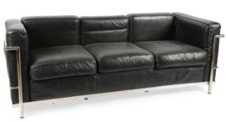 Manner of Le Corbusier (French/Swiss, 1887-1965) for Cassina: An 'LC2' three seater sofa