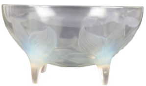Rene Lalique (1860-1945): A 'Lys' opalescent footed glass bowl
