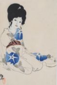 Kitano Tsunetomi, (Japanese, 1880-1947), 'Horie in Summer, Twilight'