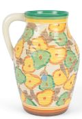 Clarice Cliff (1899-1972): A ‘Green Chintz’ lotus shape jug