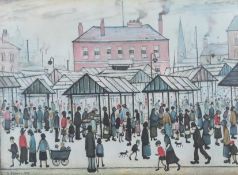 § Laurence Stephen Lowry RBA RA, (1887-1976), 'Market Scene in a Northern Town'