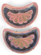§ Quentin Bell (1910-1996) for Fulham Pottery: A pair of crescent shaped pottery dishes
