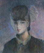 Alexander J. Hossack, (fl. 1920's-1940s), A head and shoulders portrait of a lady wearing a veil