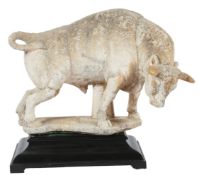 A continental stone butcher's advertising model of a standing bull