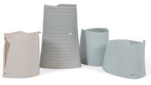 Carina Ciscato (Brazilian, b. 1970): A group of four studio porcelain ‘constructed’ vases