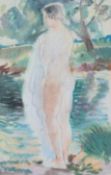 § Margaret Fisher Prout, (1875-1963), A standing nude at the riverbank