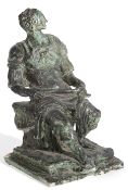 § Quentin Bell (1910-1996): A large pottery sculpture of a seated Roman warrior