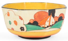 Clarice Cliff (1899-1972): A ‘Farmhouse’ octagonal bowl