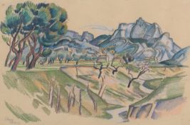 § Adrian Allinson, (1890-1959), 'San Remy, Feb 28/27'
