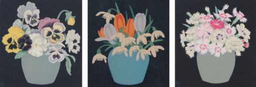 John Hall Thorpe, (1874-1947), ‘Snowdrops’, Pansies’ and ‘Carnations’