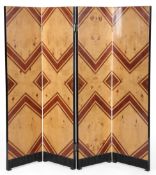 An Art Deco style four-fold screen
