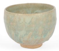 § Katherine Pleydell-Bouverie (1895-1985): A green glazed stoneware deep cup or bowl