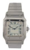 A gentleman’s early 1990's stainless steel Santos de Cartier Galbee quartz wrist watch, with Roman