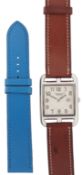 A lady's stainless steel Hermes 'Cape Cod' quartz wrist watch, ref. CC2.710, with square Arabic dial