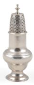 A rare George III Irish provincial silver pepperette, by John Nicholson of Cork, of baluster form,