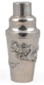 A late 19th/early 20th century Chinese Export white metal cocktail shaker by Wang Hing, Hong Kong,