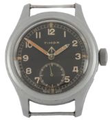 A gentleman's stainless steel WWII military issue Timor 'Dirty Dozen' manual wind wrist watch,
