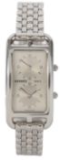 A lady's s stainless steel Hermes Cape Cod dual dial quartz wrist watch, ref.CC3-210, case