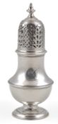 A George II Scottish silver sugar caster, assay master Archibald Ure, of baluster form, with
