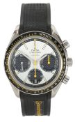 A gentleman's 2015 steel Omega Speed Master Co-Axial Racing Column Wheel 'Panda dial' automatic