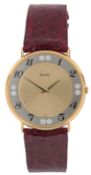 A gentleman's early 1980's 18k gold Piaget manual wind dress wrist watch, the two tone dial with