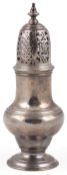 A George II silver sugar caster by Jabez Daniell, of baluster form, with turned finial, London,
