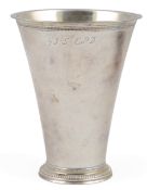 An 18th century Swedish parcel gilt white metal hunting beaker by Mathias Grahl, Göteborg, of