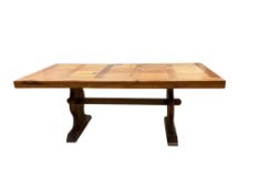 A reproduction rectangular pine refectory dining table, width 200cm, depth 100cm, height 76cm