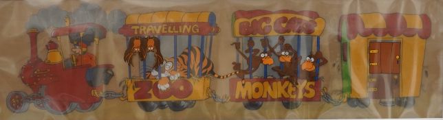 Peter Maddocks, Travelling Circus, original animation cells, 22 x 80cm