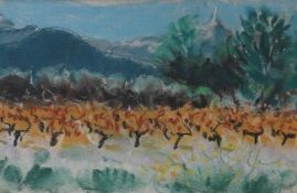 Sally Scott (b.1939), mountainous landscape, signed, pastel, 15 x 22cm