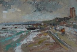 Mark Randall (1921–2011), ‘Blustery Day, Westcliffe’, signed, oil, 20 x 30cm