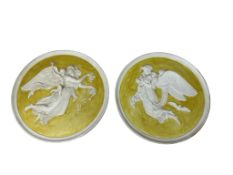 A pair of classical plaster relief plaques, after Thorvaldsen, 