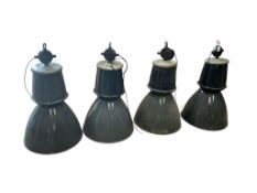 Four industrial style lights, diameter 53cm, height 90cm