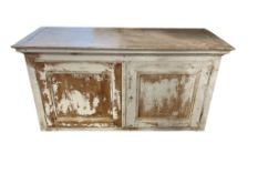 A French Provincial painted cabinet top section, width 140cm, depth 58cm, height 70cm