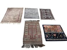 Five North West Persian, Chinese and Caucasian rugs, largest 154 x 98cm