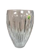 A Waterford Crystal Illuminations vase featuring distinct vertical ribbed cuts, height 20cm.