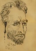 After Salvador Dali, ‘Portrait of Van Gogh with Severed Ear’, signed in the plate, etching, 25 x