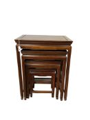 A quartetto of Chinese hardwood tables, width 51cm, depth 36cm, height 66cm