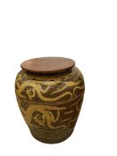 A large 19th century Chinese Martaban pot, diameter 60cm, height 70cm